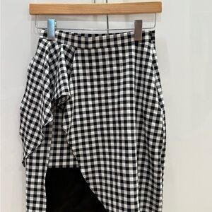 Black and White Checkered Women's Skirt